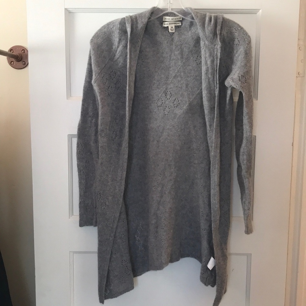 100% cashmere hooded cardigan